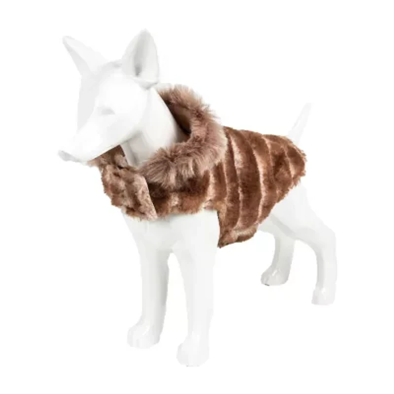 Pet Life ® Luxe 'Tira-Poochoo' Tiramisu Patterned Faux Mink Dog Coat