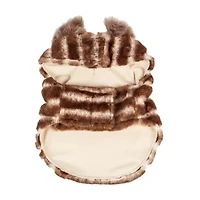 Pet Life ® Luxe 'Tira-Poochoo' Tiramisu Patterned Faux Mink Dog Coat