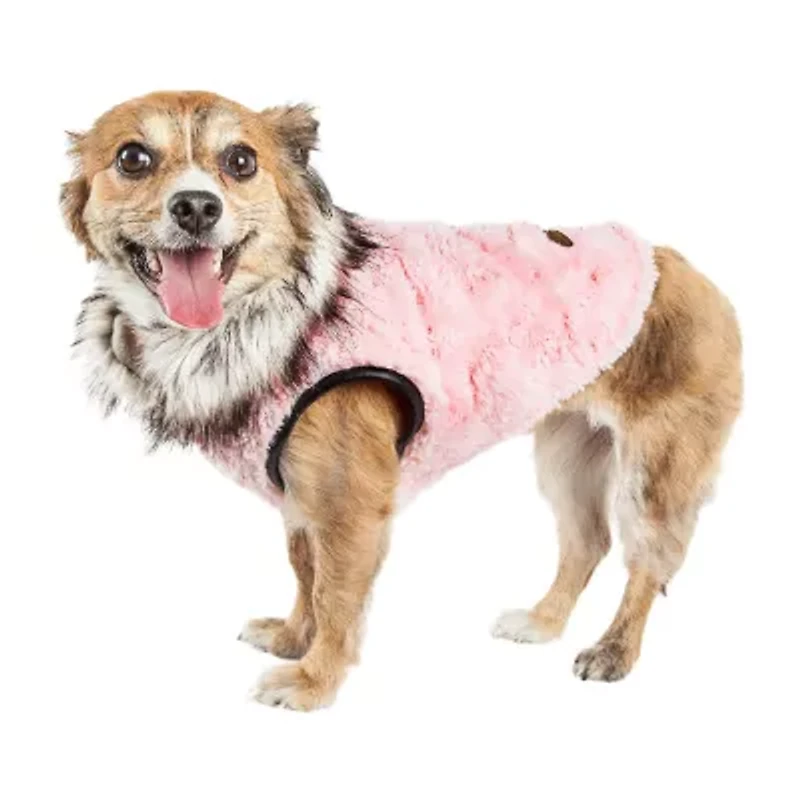 Pet Life ® Luxe 'Pinkachew' Charming Designer Mink Fur Dog Coat Jacket