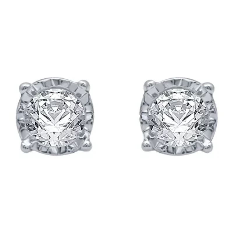 (G / SI1-SI2) Ever Star 1/5 CT. T.W. Lab Grown White Diamond Sterling Silver or 14K Gold over 5.3mm Stud Earrings