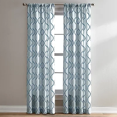 CHF Morocco Rod Pocket Light-Filtering Single Curtain Panel