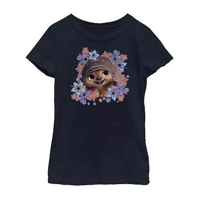 Disney Little & Big Kid Girls Crew Neck Short Sleeve Slim Fit Raya Graphic T-Shirt