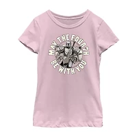 Little & Big Kid Girls Crew Neck Short Sleeve Slim Fit Star Wars Graphic T-Shirt