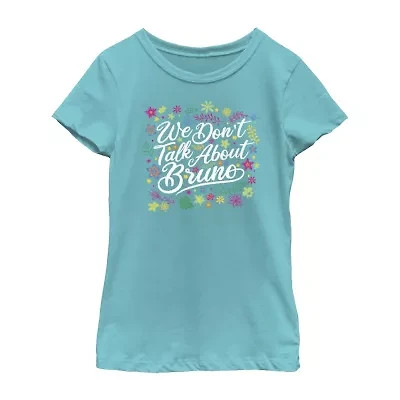 Disney Encanto Little & Big Kid Girls Crew Neck Short Sleeve Slim Fit Graphic T-Shirt