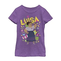 Disney Encanto Little & Big Kid Girls Crew Neck Short Sleeve Slim Fit Graphic T-Shirt