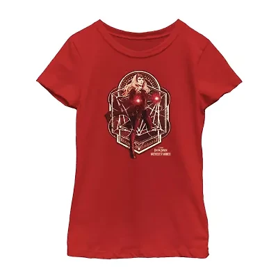 Little & Big Kid Girls Crew Neck Short Sleeve Slim Fit Doctor Strange Marvel Graphic T-Shirt