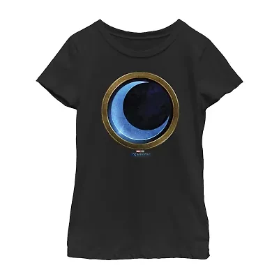 Moon Knight Little & Big Kid Girls Crew Neck Short Sleeve Slim Fit Marvel Graphic T-Shirt