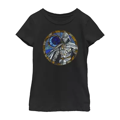Moon Knight Little & Big Kid Girls Crew Neck Short Sleeve Slim Fit Marvel Graphic T-Shirt