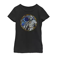 Moon Knight Little & Big Kid Girls Crew Neck Short Sleeve Slim Fit Marvel Graphic T-Shirt