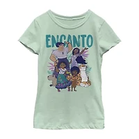 Disney Encanto Little & Big Kid Girls Crew Neck Short Sleeve Slim Fit Graphic T-Shirt