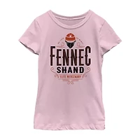 Fennec Shand Little & Big Kid Girls Crew Neck Short Sleeve Slim Fit Star Wars Graphic T-Shirt
