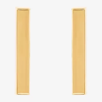 14K Gold 12.7mm Bar Stud Earrings