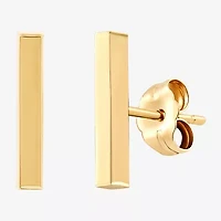 14K Gold 12.7mm Bar Stud Earrings