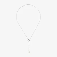 Womens Dyed White Cultured Freshwater Pearl Sterling Silver 18 Inch Pendant Necklace