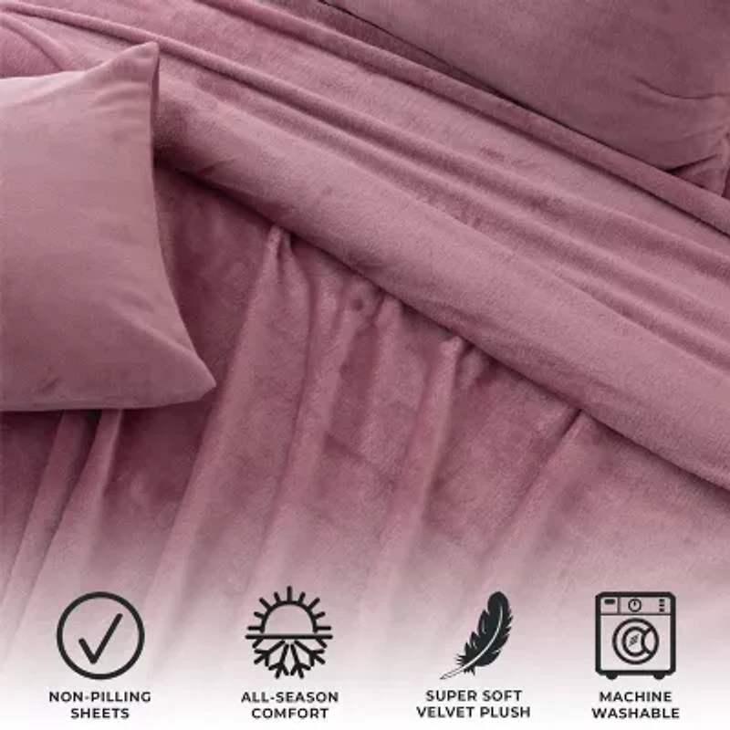 Linery Velvet Plush Fleece Sheet Set