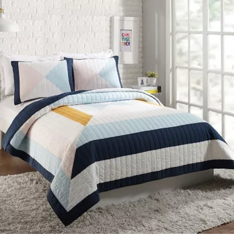 Makers Collective Diamond Patchwork 3-pc. Reversible Quilt Set