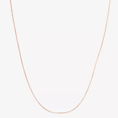 Womens 10K Rose Gold 22 Inch Box Chain Necklace