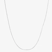 Womens 10K White Gold 22 Inch Box Chain Necklace