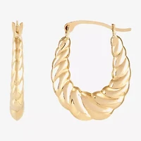 Womens 10K Gold 19.4mm Round Hoop Earrings