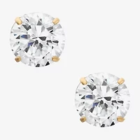 1 1/2 CT. T.W. White Zirconia 14K Gold 8mm Round Stud Earrings