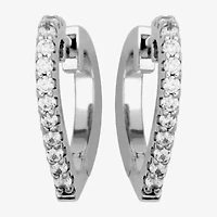 Paris 1901 By Charles Garnier Womens Cubic Zirconia Sterling Silver 16.6mm Heart Hoop Earrings