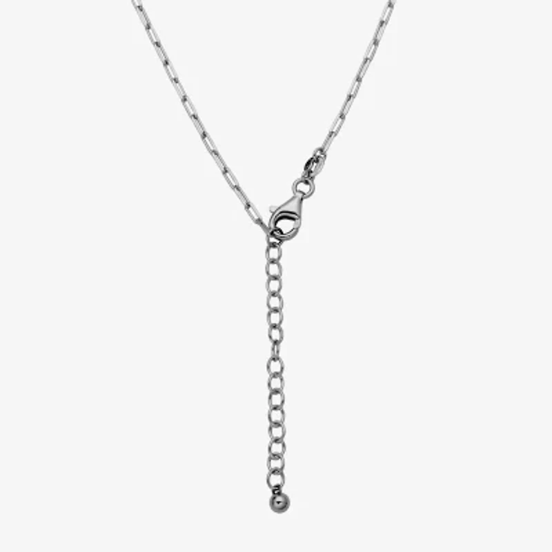 Paris 1901 By Charles Garnier North Star Womens White Cubic Zirconia Sterling Silver Paperclip Round Star 17 Inch Pendant Necklace