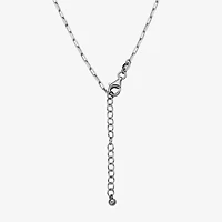 Paris 1901 By Charles Garnier North Star Womens White Cubic Zirconia Sterling Silver Paperclip Round Star 17 Inch Pendant Necklace