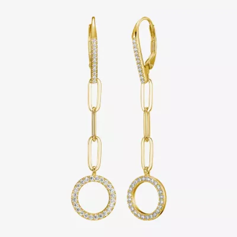 Paris 1901 By Charles Garnier Womens Cubic Zirconia 18K Gold Over Silver Drop Earrings