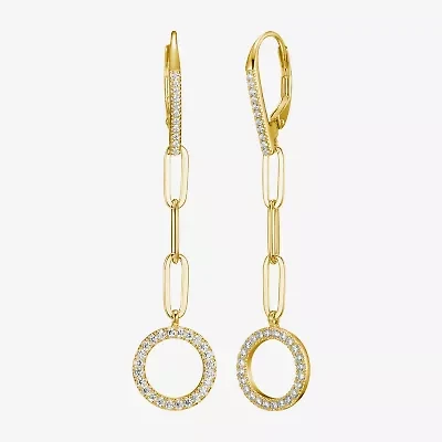 Paris 1901 By Charles Garnier Womens Cubic Zirconia 18K Gold Over Silver Drop Earrings