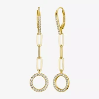 Paris 1901 By Charles Garnier Womens Cubic Zirconia 18K Gold Over Silver Drop Earrings