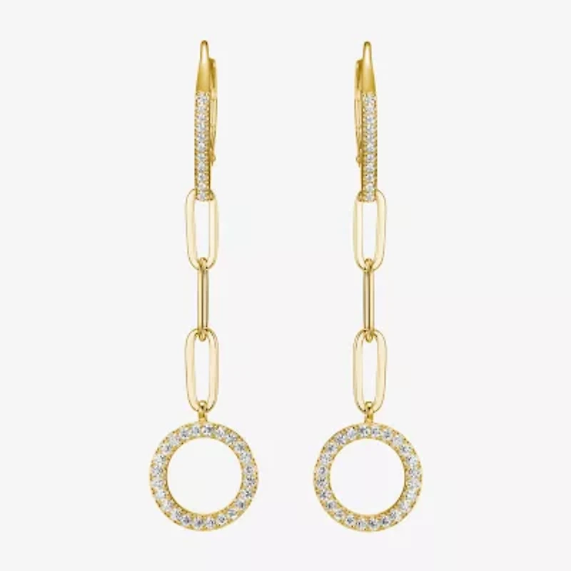 Paris 1901 By Charles Garnier Womens Cubic Zirconia 18K Gold Over Silver Drop Earrings