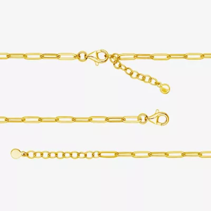 Paris 1901 By Charles Garnier Womens 18K Gold Over Silver Solid Cross 7 Inch Link Bracelet