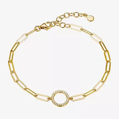 Paris 1901 By Charles Garnier Womens 18K Gold Over Silver Solid Inch Link Bracelet