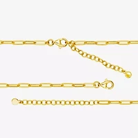 Paris 1901 By Charles Garnier Womens White Cubic Zirconia 18K Gold Over Silver Circle Paperclip 18 Inch Pendant Necklace