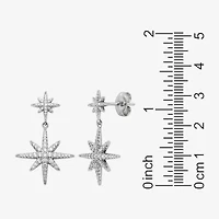 Paris 1901 By Charles Garnier North Star Womens Cubic Zirconia Sterling Silver Star Drop Earrings