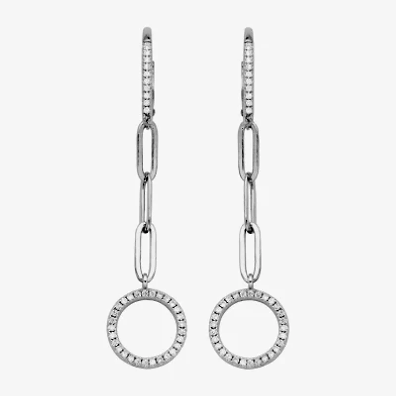 Paris 1901 By Charles Garnier Womens Cubic Zirconia Sterling Silver Drop Earrings