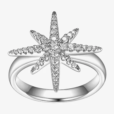 Paris 1901 By Charles Garnier Womens Cubic Zirconia Sterling Silver Star Cocktail Ring