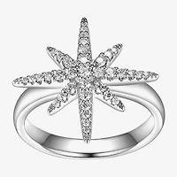Paris 1901 By Charles Garnier Womens Cubic Zirconia Sterling Silver Star Cocktail Ring