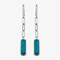 Paris 1901 By Charles Garnier Womens Stabilized Blue Turquoise Sterling Silver Drop Earrings