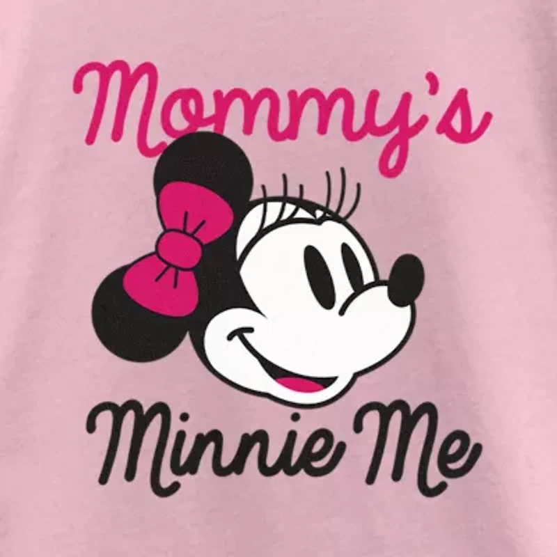 Little & Big Kid Girls Crew Neck Short Sleeve Regular Fit Minnie Mouse Graphic T-Shirt