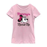 Little & Big Kid Girls Crew Neck Short Sleeve Regular Fit Minnie Mouse Graphic T-Shirt