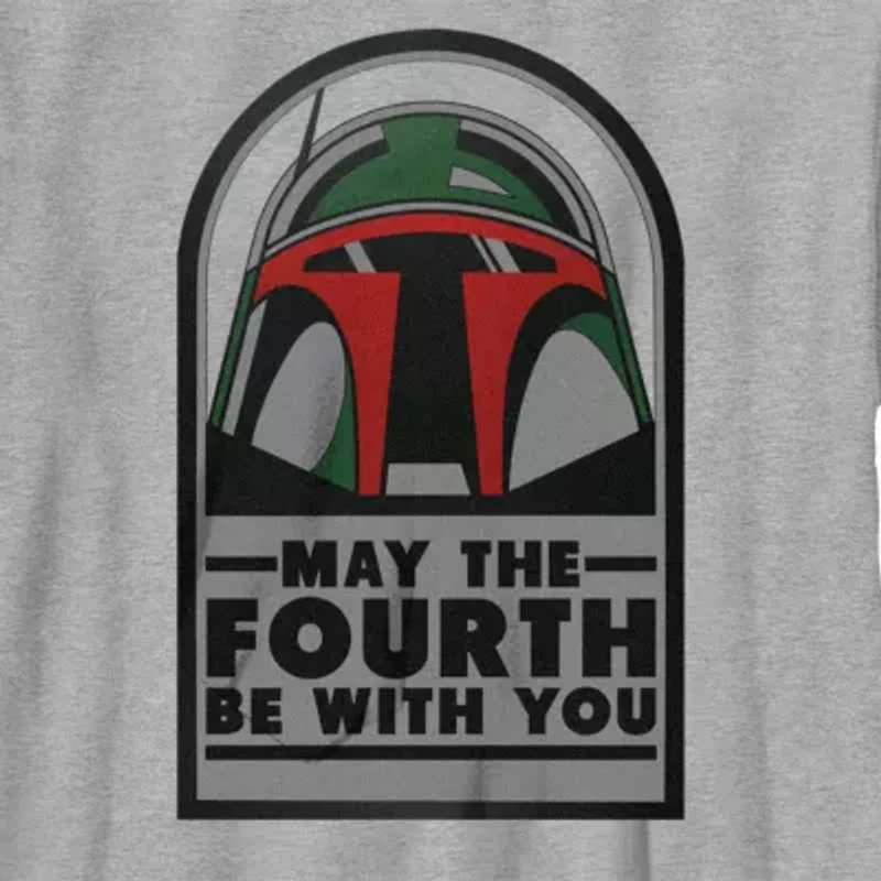 May The 4th Little & Big Kid Boys Crew Neck Short Sleeve Regular Fit Star Wars Graphic T-Shirt