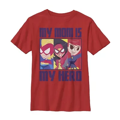 Little & Big Kid Boys Crew Neck Short Sleeve Regular Fit Marvel Graphic T-Shirt