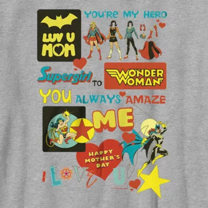 Little & Big Kid Boys Crew Neck Short Sleeve Regular Fit DC Comics Graphic T-Shirt