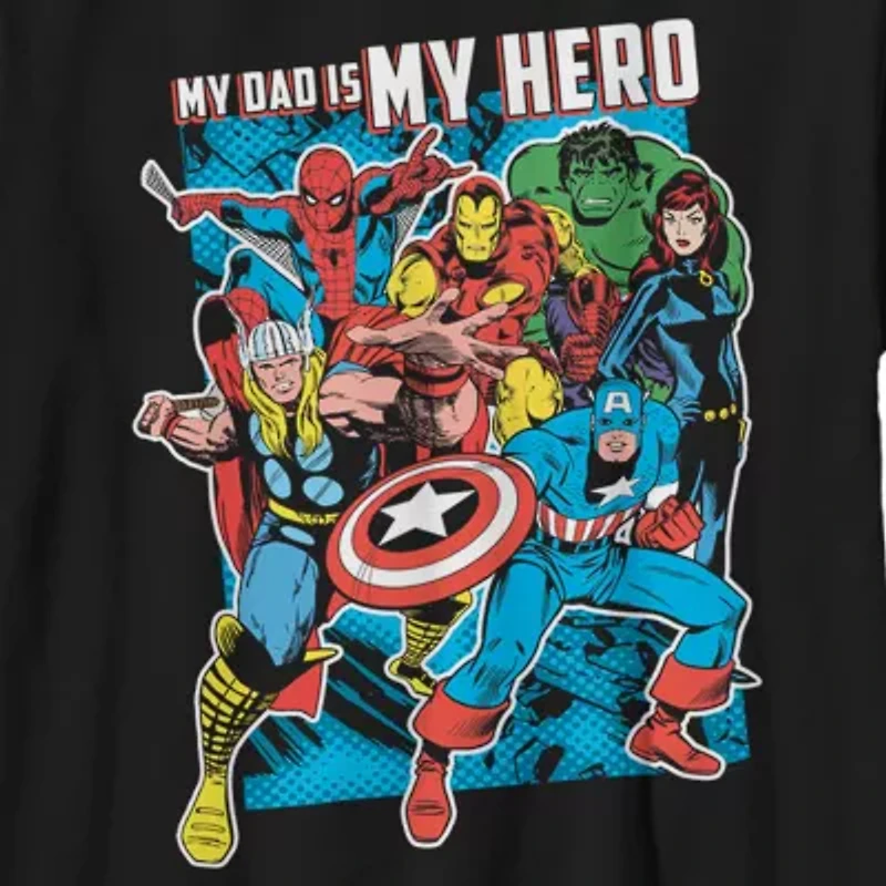 Little & Big Kid Boys Crew Neck Short Sleeve Regular Fit Avengers Graphic T-Shirt