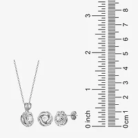 DiamonArt® Cubic Zirconia Love Knot Pendant Necklace & Earring Set
