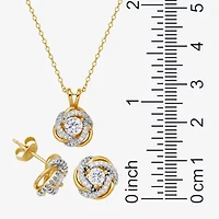 DiamonArt® 1 1/3 CT. T.W. Cubic Zirconia 18K Gold Over Silver 2 Pc Jewelry Set