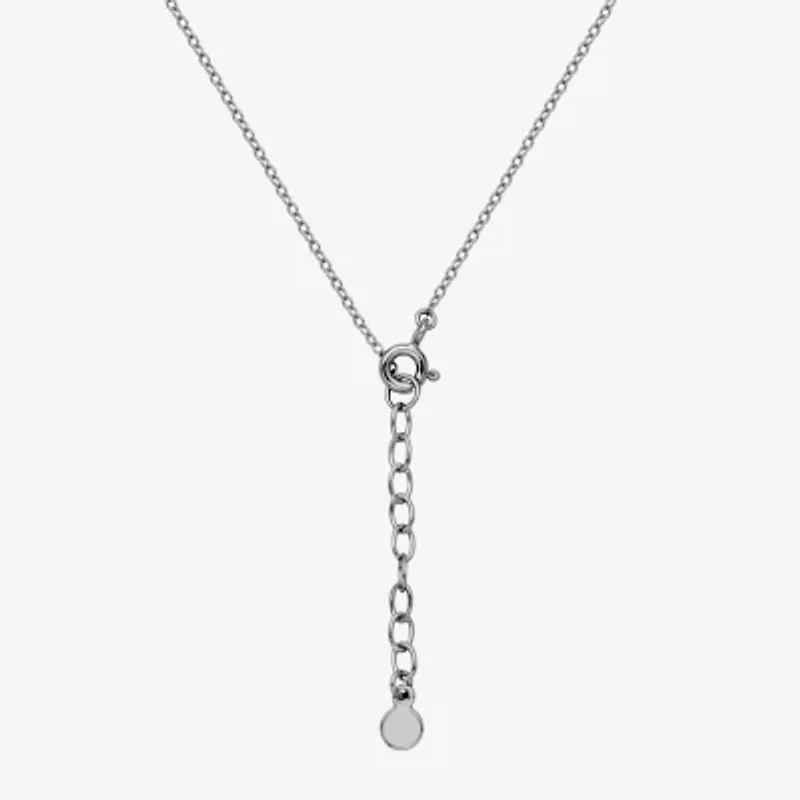 DiamonArt® Womens White Cubic Zirconia Sterling Silver Cross Y Necklace