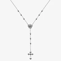 DiamonArt® Womens White Cubic Zirconia Sterling Silver Cross Y Necklace