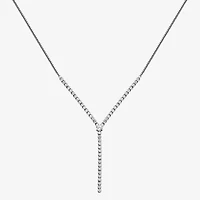 DiamonArt® Womens White Cubic Zirconia Sterling Silver Cross Y Necklace